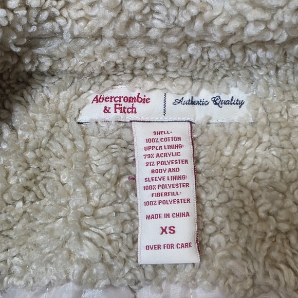 Vintage Y2K 90's Ambercrombie & Fitch Tan Corduroy Trucker Coat XS BoHo Grunge - Picture 4 of 5